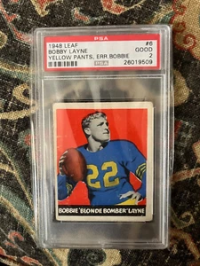 Bobby Layne 1948 Leaf RC ERR PSA 2 Bueno - Imagen 1 de 1