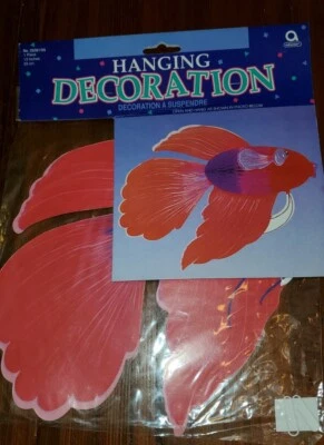 VTG Tropical Red Fish Novelty Party Decoration Amscan 13" Hanging Fun - Image 1 of 3