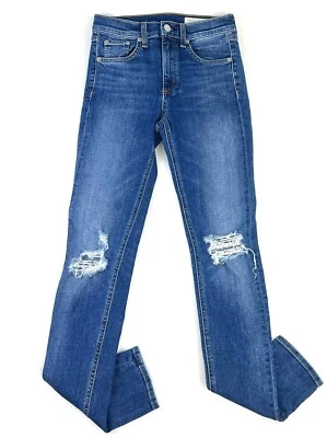 Rag and Bone Womens High Rise Skinny Denim Bonnie Blue Jeans Distressed 25 x 30 - Image 1 of 4