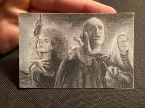 HARRY POTTER BELLATRIX LESTRANGE LORD VOLDEMORT LUCIUS MALFOY SKETCH CARD 1/1 !