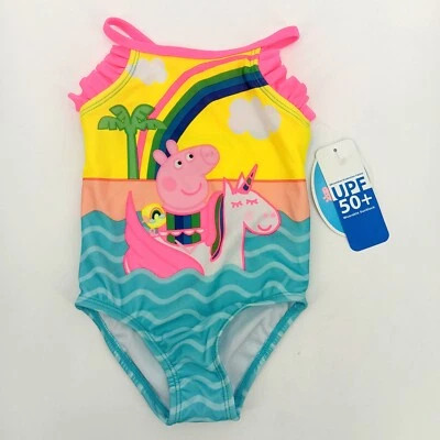 Peppa Pig Traje de Baño Bebé Niña Una Pieza Arco Iris Unicornio Rosa Talla 18M NUEVO CON ETIQUETAS AA9 Foto 1 de 4