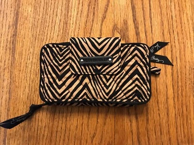Vera Bradley Beige/Black Zebra Print Zip Around Wristlet - Image 1 of 4