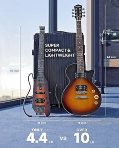 Electric Guitar, Donner HUSH-X Headless Removable Frames Ultra Light traveling, - Picture 1 of 22