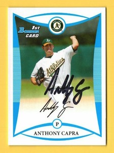 2008 Bowman Draft Prospects #BDPP56 Anthony Capra RC Rookie - Hand Signed Auto