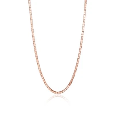 1,3 мм коробка цепочка изящное ожерелье в розовое золото покрытием из чистого серебра, 20 дюймов - Изображение 1 из 2