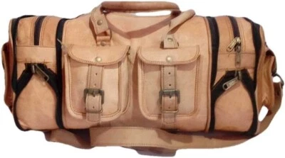 Bolso de viaje vintage de cuero marrón genuino para hombre 30"X11"X11" Foto 1 de 4