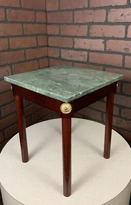 Vintage Mid Century Asian Oriental Modern Circa 1980s Jade Marble End Table - Picture 1 of 10