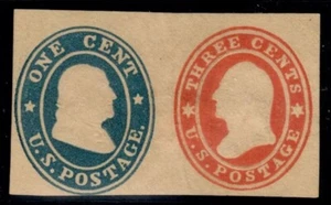 U.S. U29 1¢ + 3¢ Blue & Red on Buff - Unused C/S - SCV $250 - Picture 1 of 1
