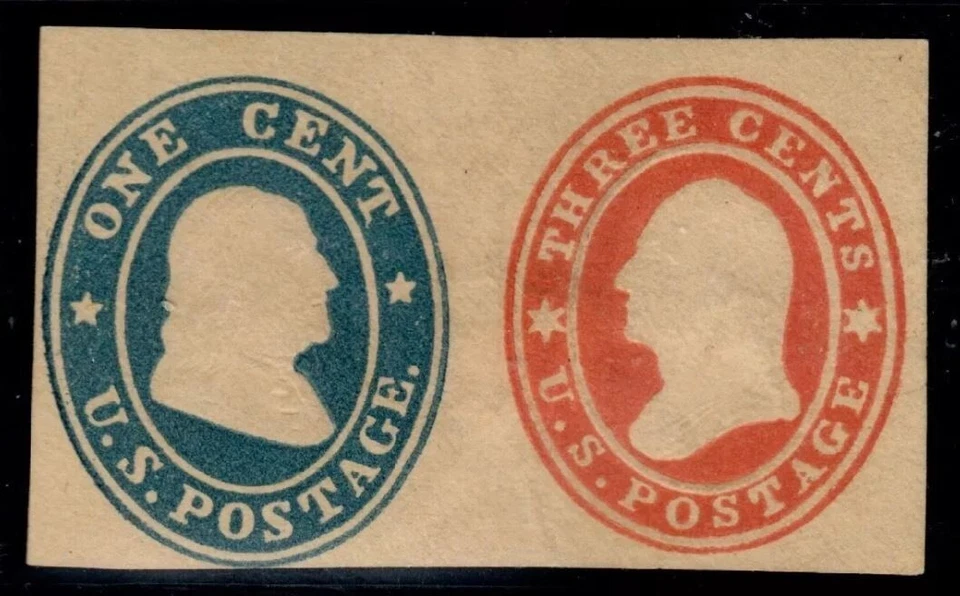 U.S. U29 1¢ + 3¢ Blue & Red on Buff - Unused C/S - SCV $250 - Image 1 of 1