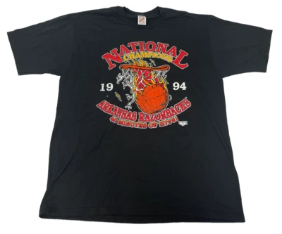 VTG 1994 National Champions Arkansas Razorbacks 40 Minutes of Hell XL T-Shirt - Image 1 of 4