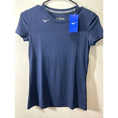 Camisa de manga corta Mizuno Performance XXS azul marino para mujer Foto 1 de 4