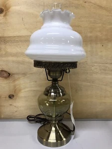 Contemporary Summit Hurricane Table Lamp 23" White Glass Shade Lt Green Lower - Picture 1 of 10