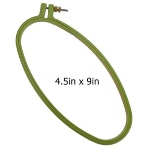 Oval 4.5" x 9" Green SKC Plastic Quality Embroidery Hoop Clamp Ring 2 Piece - Picture 1 of 3