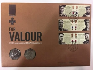 CUBIERTA DE MONEDA DE CORREO REAL: PARA VALOR 150 ANIVERSARIO DE LA CRUZ VICTORIA. - Imagen 1 de 1