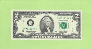 2003A ..UNCIRC $2 E 0311 1184 A .... 2003A $2 E-A QUAD '1111' FRN - Picture 1 of 2