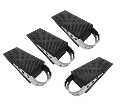 4 x Türstopper Boden Türkeil Gummi Türhalter Edelstahl Fensterkeil Türschutz Set - Bild 1 von 4