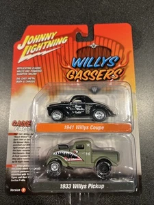 1941 Willys & 1933 Willys Pickup Blue/Gulf Johnny Lightning Twin Pack 1:64 R1 - Picture 1 of 5