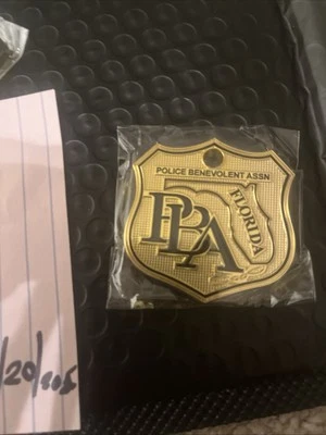 NEW 2025 PBA SHIELD FLORIDA SUPPORTER CAR GOLD LICENSE PLATE - Image 1 of 4