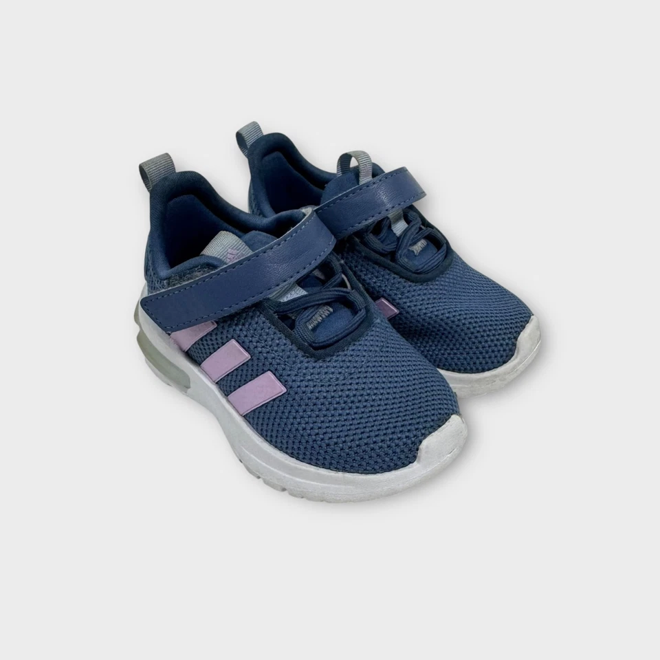 Adidas Toddler Girl Size 5 K Racer TR23 Cloudfoam Running Shoes Crew Blue Bliss - Image 1 of 4