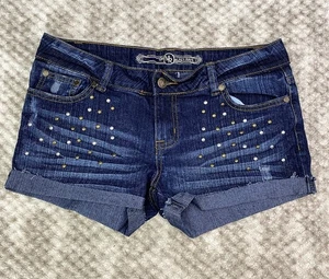 Max Rave Studded Short Shorts Blue Size 9 Women’s - Picture 1 of 3