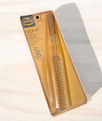 Vintage 1987 GOODY Smoky Lucite Ridge Round Styling Brush NOS #7177 - Image 1 of 4