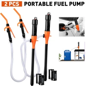 2PC Electric Syphon Pump Battery Operated Petrol Oil Water Fuel Transfer 2.2 Gal - Picture 1 of 10
