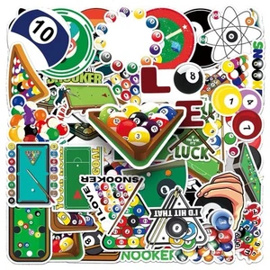 10 Random Pool Stickers Snooker Sports Decals Hydro Yeti Laptop Free Shipping! - Picture 1 of 5