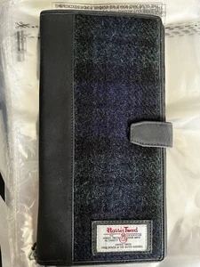 British Bag Company Harris Tweed Travel Document Wallet (Black Watch Tartan) - Picture 1 of 5