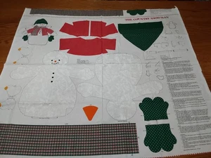 Country Snowman 17" Stuffed Doll Fabric Panel Cut & Sew Quilting Sewing Vintage - Picture 1 of 10