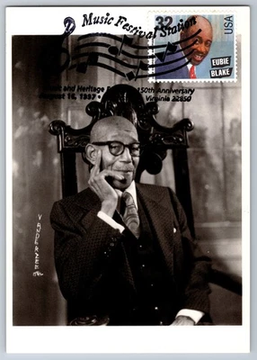 #2888 Eubie Blake Jazz Maxi Card w/Pictorial Cancel - Image 1 of 2