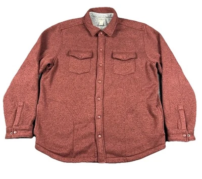 LL Bean Button Up Fleece Men’s XL Shirt  Jacket Snap Rusty Orange Shacket 500549 - Image 1 of 4