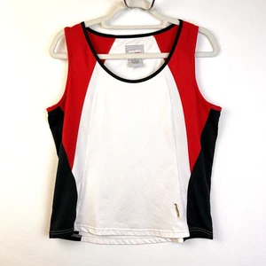 bolle Sport Activewear Top Women's Large Red White Blue Workout Runner Yoga - Picture 1 of 8