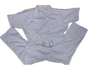 Vintage Big Mac Coveralls Size 40s Worksuit Gray Short Sleeve Jumpsuit - Picture 1 of 16