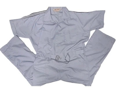 Vintage Big Mac Coveralls Size 40s Worksuit Gray Short Sleeve Jumpsuit - Image 1 of 4