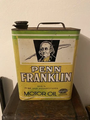 LATA DE ÓLEO VINTAGE PENN FRANKLIN 2 GALÕES  - Imagem 1 de 4
