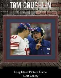 Tom Coughlin Entrenador de Fútbol de los Gigantes de Nueva York Firmado Enmarcado Personalizado Foto Steiner - Imagen 1 de 7