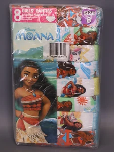 Disney Moana Girls Panties 100% combed cotton Pack of 8 Size 8 - Picture 1 of 5