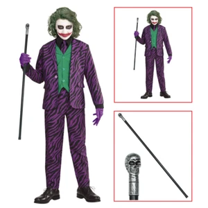 COSTUME CON ACCESSORI EVIL CLOWN ABITO BASTONE TESCHIO 105 CM HALLOWEEN 5/7 ANNI - Foto 1 di 7