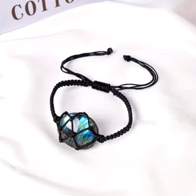 Handcrafted Labradorite Crystal Bracelet - Vintage Style, Natural Gemstone Heali - Image 1 of 4