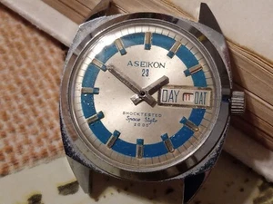 Vintage Aseikon Space Style 2000 Calendar Wristwatch As Is Condition Balance Ok - Picture 1 of 16