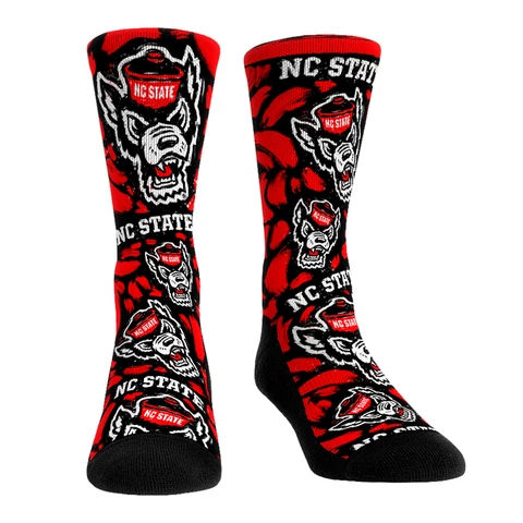Unisex Rock Em Socks NC State Wolfpack Allover Logo & Paint Crew Socks Cover