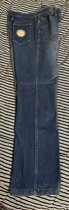 Vtg PLUSH BOTTOMS Rare 1970s Women's Size 13 Distressed Blue Jeans 26 x 28 NICE - Picture 1 of 14
