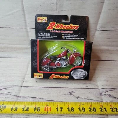 Vintage 1996 Maisto 2-wheelers 1/18 scale diecast Indian motorcycle sealed - Image 1 of 4
