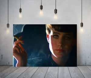 MOVIE POSTER BLADE RUNNER 2 -FRAMED CANVAS WALL ART PICTURE PAPER PRINT- BLUE - Picture 1 of 17
