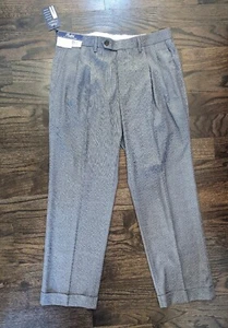 Mens Ralph Lauren Comfort Flex Dress Pleated Cuffed Pants Gray Sz 34Wx29L - Picture 1 of 9