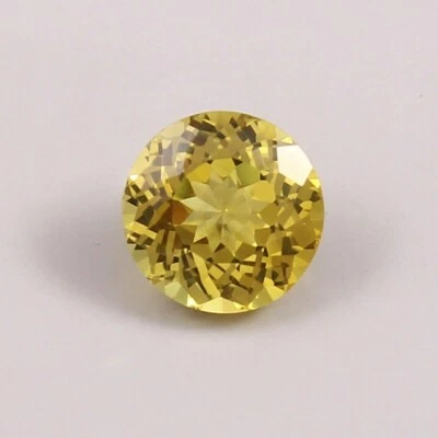 Flawless 8.50 Ct Natural Montana Yellow Sapphire Certified Round Loose Gemstone. - Image 1 of 4