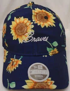 Atlanta Braves Women's New Era 9TWENTY Adjustable Cap Hat - Picture 1 of 5