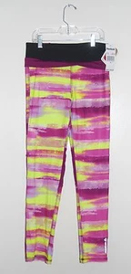 NWT Reebok Big Girls' Marbled Print Purple & Yellow Sport Ankle Legging sz XL - Picture 1 of 7