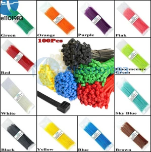 100-1000PCS 2.5mm 100 150 200 mm Self-locking Plastic Nylon Cable Ties Wire Zip - Picture 1 of 14
