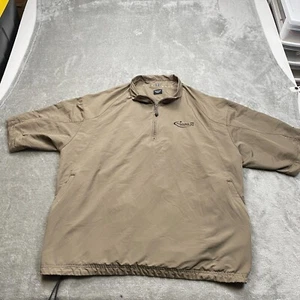 Nike Golf Jacket Men's 2XL Tan 100% Polyester Short Sleeve 1/4 Zip Windbreaker - Picture 1 of 13